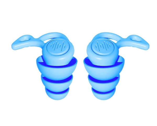 Dopuri de urechi din silicon Albastre – confortabile, reutilizabile, perfecte pentru somn și călătorii. Blochează zgomotele ușoare pentru un somn odihnitor.
